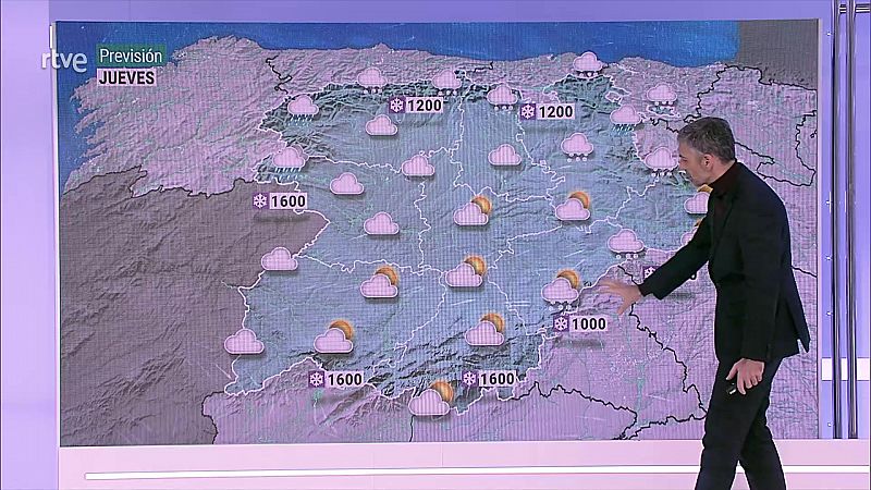 Nevadas importantes en el norte peninsular, y más débiles en áreas montañosas del centro y sur - ver ahora