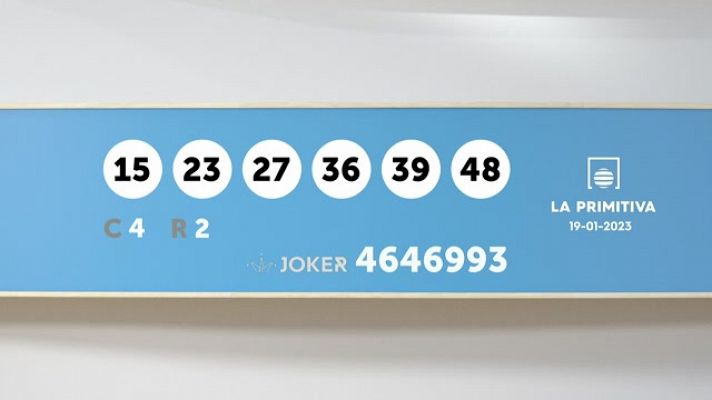 Sorteo de la Lotería Primitiva y Joker del 19/01/2023