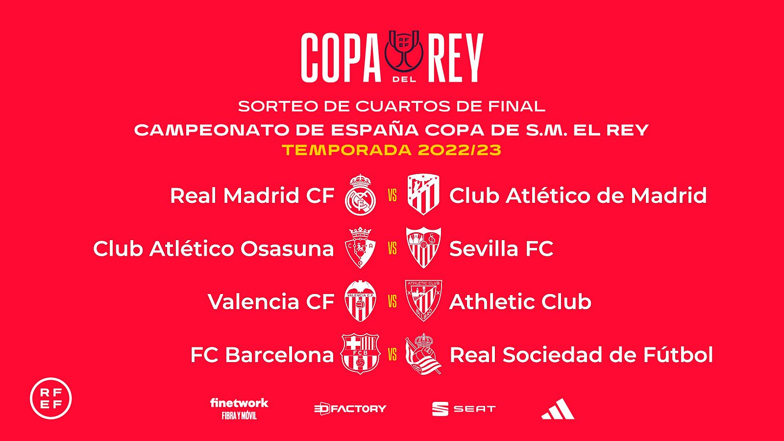 Copa del Rey | Madrid-Atlético y Barça-Real Sociedad, en cuartos - Copa del Rey | Ver