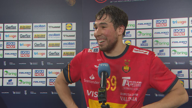 Mundial balonmano | La curiosa explicaci�n del gol de Dani Dujshebaev: "Estaba reventado y me qued� de palomero"
