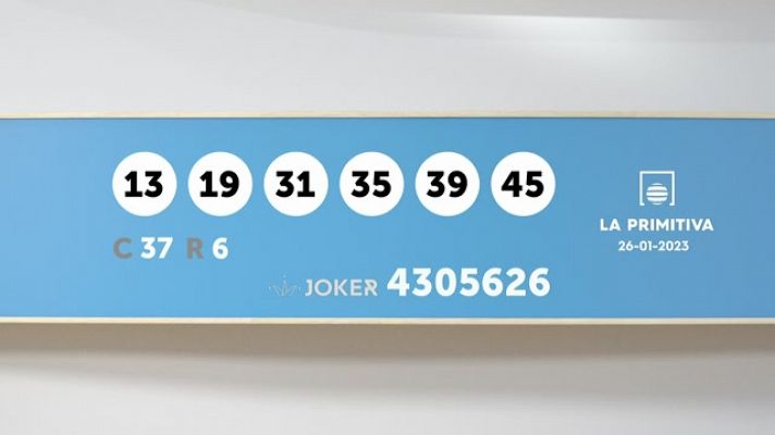 Sorteo de la Lotería Primitiva y Joker del 26/01/2023