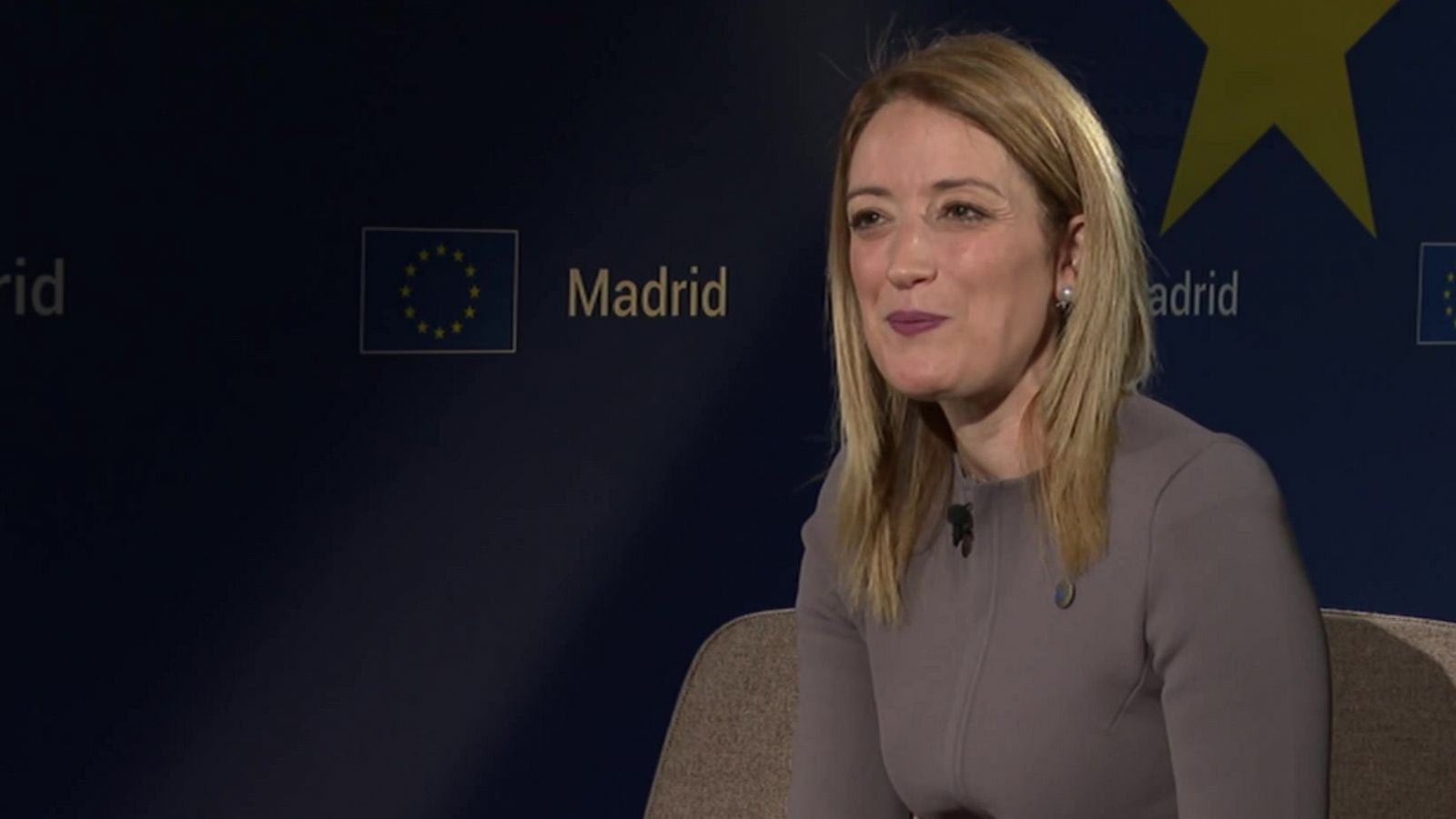 Entrevista en TVE a la presidenta de la Eurocámara, Roberta Metsola