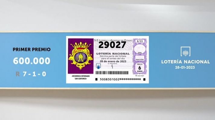 SELAE - Sorteo de la Lotería Nacional del 28/01/2023