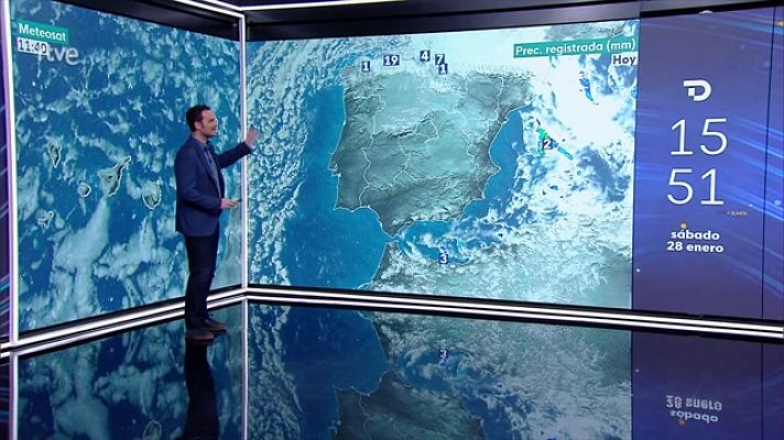 Nevadas en áreas del norte peninsular y en la sierra de Tramontana en Mallorca. Viento fuerte o con intervalos de fuerte en puntos del nordeste peninsular y en Baleares