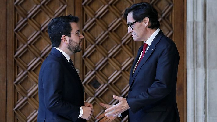 Telediario 2 - Aragonès e Illa firman el acuerdo para desbloquear los Presupuestos catalanes