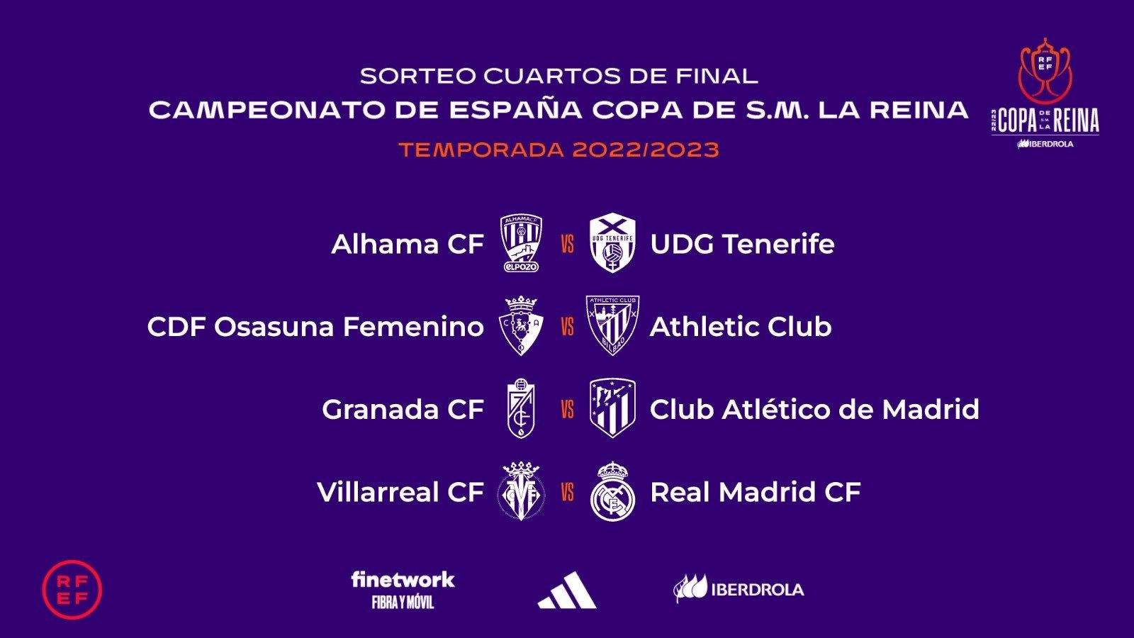 Alhama-Granadilla Tenerife, Osasuna-Athletic, Granada-Atlético y Villarreal-Madrid, duelos de cuartos de Copa - ver ahora