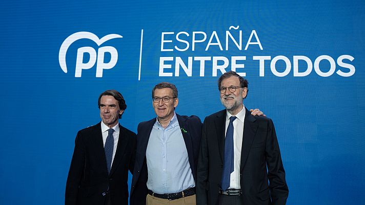 Telediario Fin de Semana - Aznar y Rajoy arropan a Feijóo en Valencia
