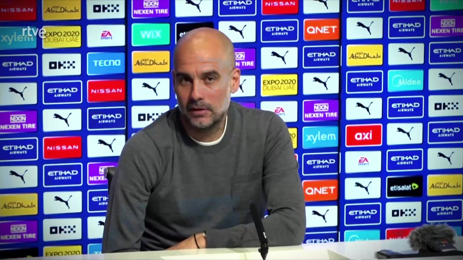 Guardiola, durante la rueda de prensa en la que realizó aquellas declaraciones.