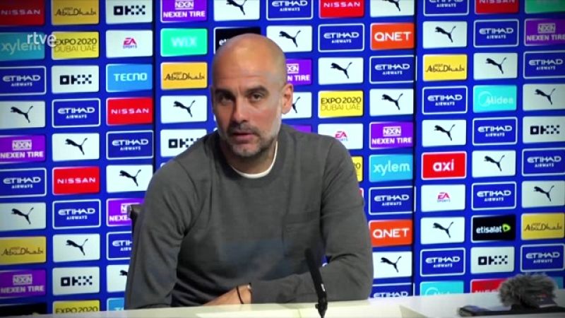Guardiola, durante la rueda de prensa en la que realizó aquellas declaraciones.