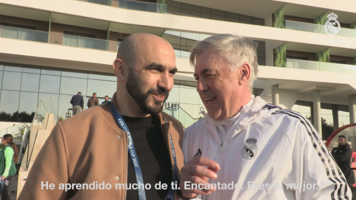 Regragui charla con Ancelotti: "Aprendo mucho de ti"