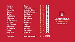 Sorteo de la Quiniela del 14/02/2023 - Jornada 38