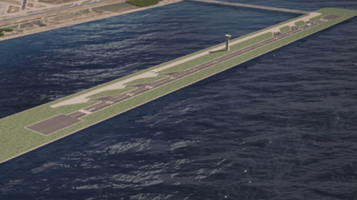 Com fer una pista al mar a l'aeroport de Barcelona?