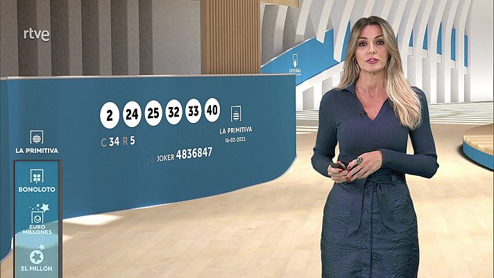 Loterías - Sorteo de la Lotería Nacional, Bonoloto, Primitiva y Jóker del 16/02/2023