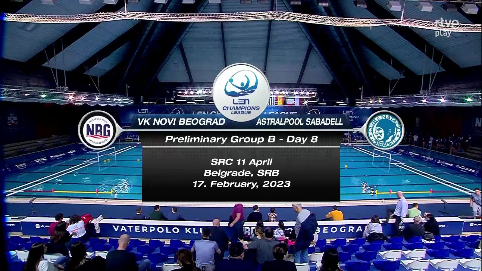 Waterpolo - Liga europea 8ª jornada: VK Novi Beograd - Astralpool Sabadell - RTVE Play