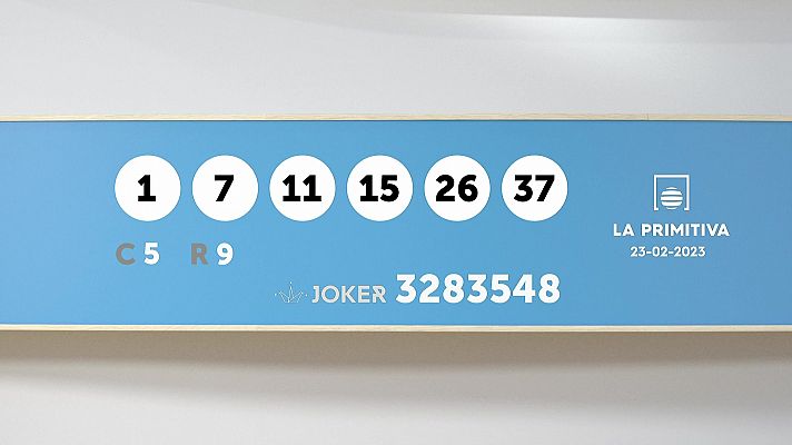 Sorteo de la Lotería Primitiva y Joker del 23/02/2023