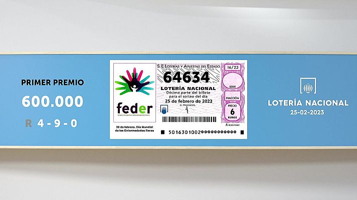 SELAE - Sorteo de la Lotería Nacional del 25/02/2023