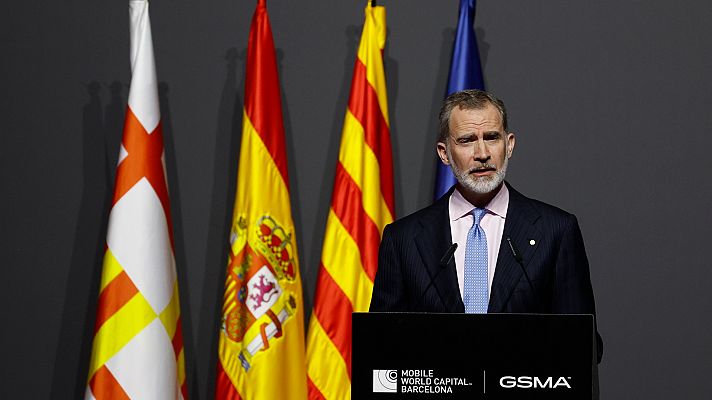 Felipe VI reitera su apoyo a Ucrania en la cena de bienvenida del Mobile World Congress