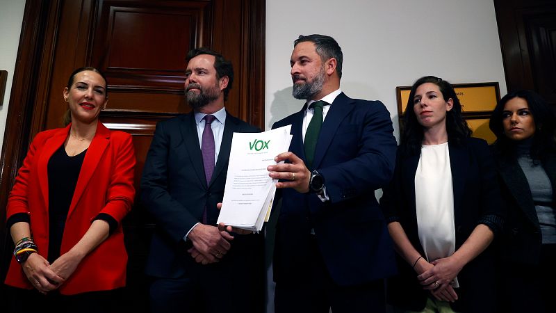 Vox registra su moción de censura en el Congreso