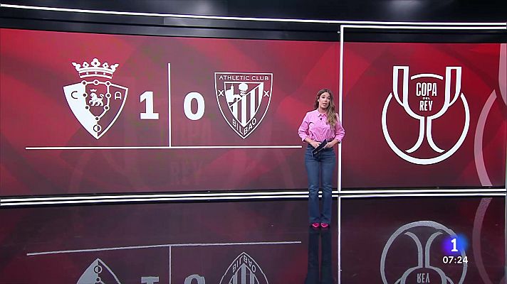 Telediario Matinal - Osasuna se lleva la primera batalla ante el Athletic en las semis de Copa