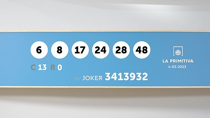 SELAE - Sorteo de la Lotería Primitiva y Joker del 04/03/2023