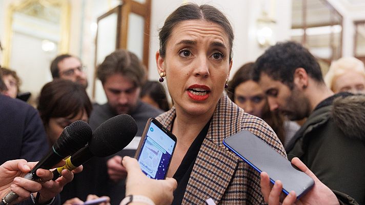 Irene Montero califica de "mala noticia para las mujeres" que el PSOE vote junto al PP la reforma del 'solo sí es sí'