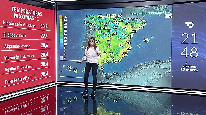 Cielos nubosos o cubiertos con precipitaciones en la mitad oeste de Galicia