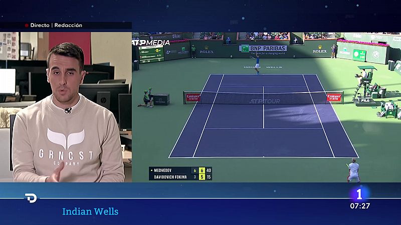 Davidovich cae en en cuartos de Indian Wells ante Medvedev   