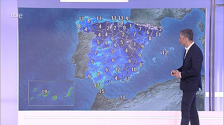 Algún intervalo de viento fuerte en la costa de Galicia, Estrecho y Canarias