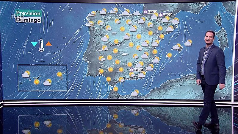 Nuboso con precipitaciones en todo el extremo norte peninsular, que pueden ser localmente fuertes en el extremo oriental del Cantábrico al final del día - ver ahora