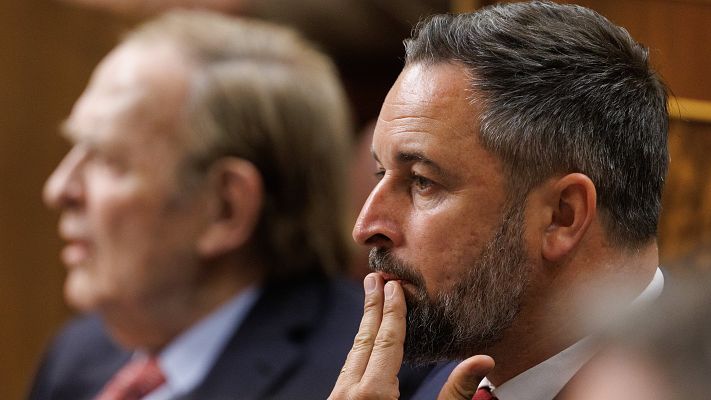 Telediario 2 - Abascal pone de ejemplo a Mañueco tras la "ruptura" de Ayuso en Madrid: "Vox respalda al Gobierno de CyL"