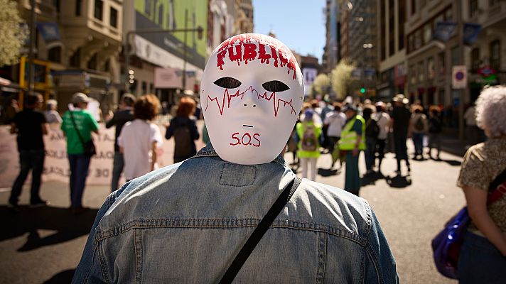 Manifestación en Madrid en defensa de la sanidad pública