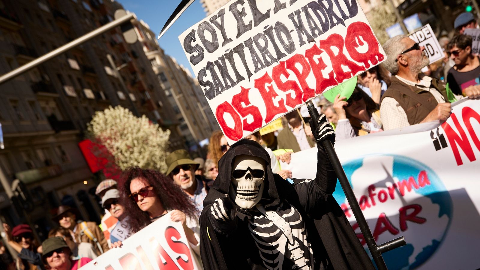 Marcha en Madrid en defensa de la sanidad pública