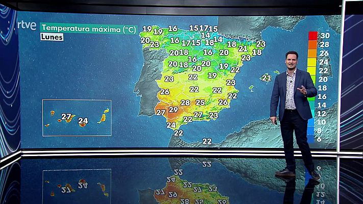Las temperaturas máximas subirán en el área mediterránea, de forma notable en el litoral valenciano, pero bajarán en el resto de la Península     