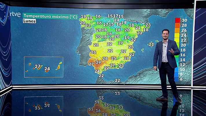 El tiempo - Las temperaturas máximas subirán en el área mediterránea, de forma notable en el litoral valenciano, pero bajarán en el resto de la Península