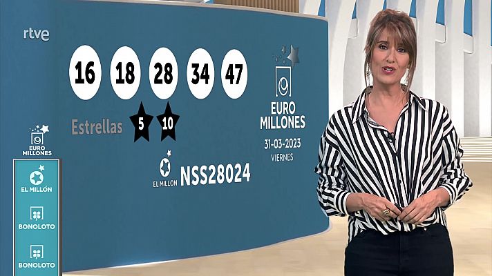 Loterías - Sorteo de la Bonoloto y Euromillones del 31/03/2023