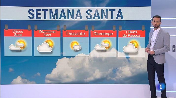 El temps - Sol, núvols i sense pluja pel tram final de Setmana Santa