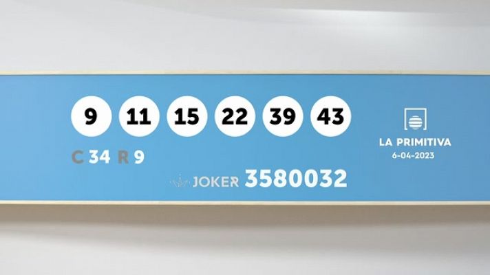 SELAE - Sorteo de la Lotería Primitiva y Joker del 06/04/2023