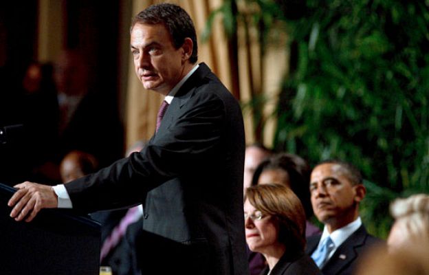 Zapatero reza con Obama