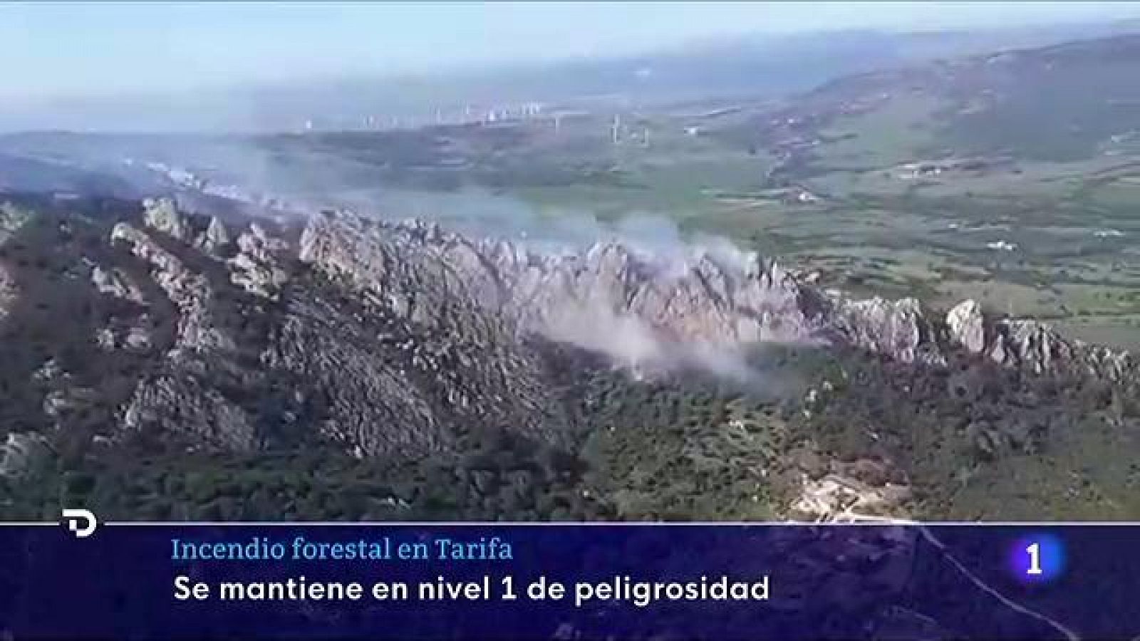 El viento y la orografía dificultan la extinción del fuego en Tarifa