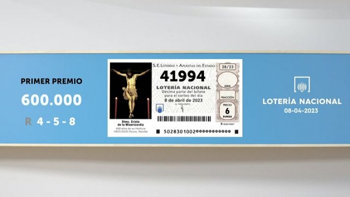 Sorteo de la Lotería Nacional del 08/04/2023