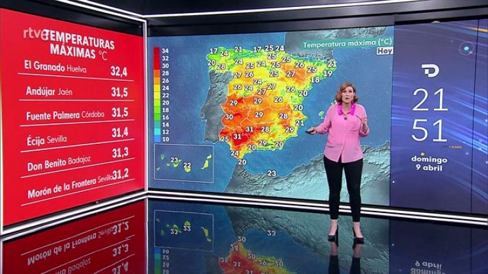 Temperaturas diurnas en descenso en Galicia y extremo sureste peninsular