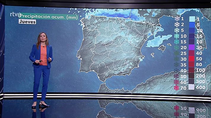 Temperaturas diurnas en notable descenso en el cuadrante noroeste peninsular, y en notable ascenso en el litoral mediterráneo