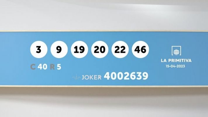Sorteo de la Lotería Primitiva y Joker del 15/04/2023