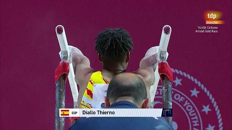 El español Thierno Diallo logra el bronce en barras paralelas en el Campeonato de Europa