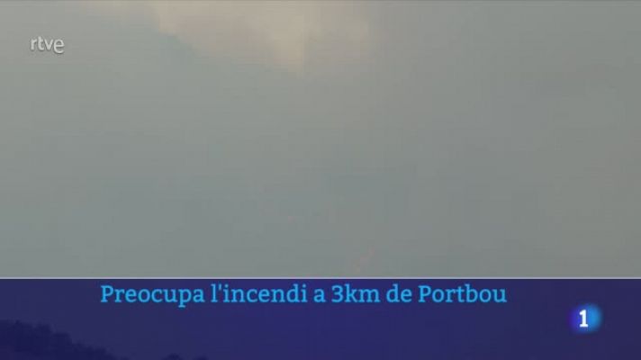 L'Informatiu - La tramuntana complica l'extinció de l'incendi a l'Empordà