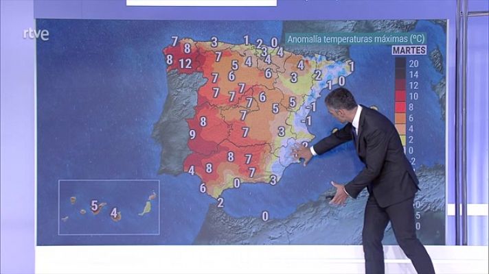 Viento de levante fuerte en Cádiz. Intervalos de viento fuerte del este en el norte de Galicia.