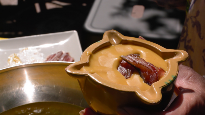 Porra antequerana con naranja y sardina ahumada