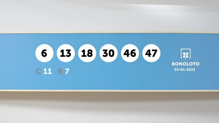 Sorteo de la Lotería Bonoloto del 23/04/2023