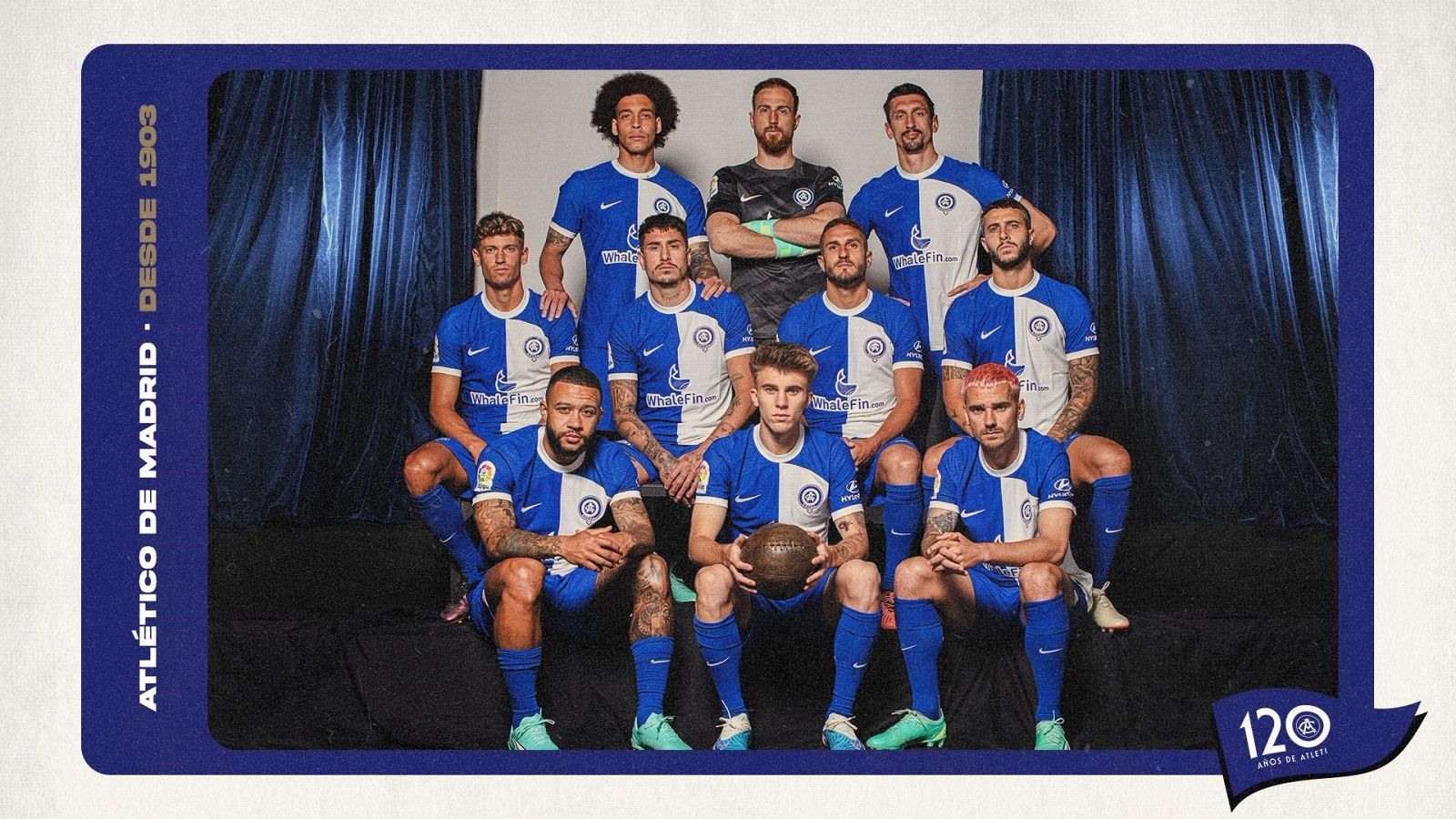 El Atlético de Madrid cumple 120 años y lo celebra vistiendo de azul y blanco como en 1903