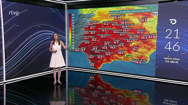 Temperaturas máximas en descenso en el área mediterránea y en ascenso en el resto del país